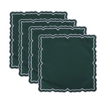 serviettes table coton bordure brodée décoration Noël mariage table repas maison