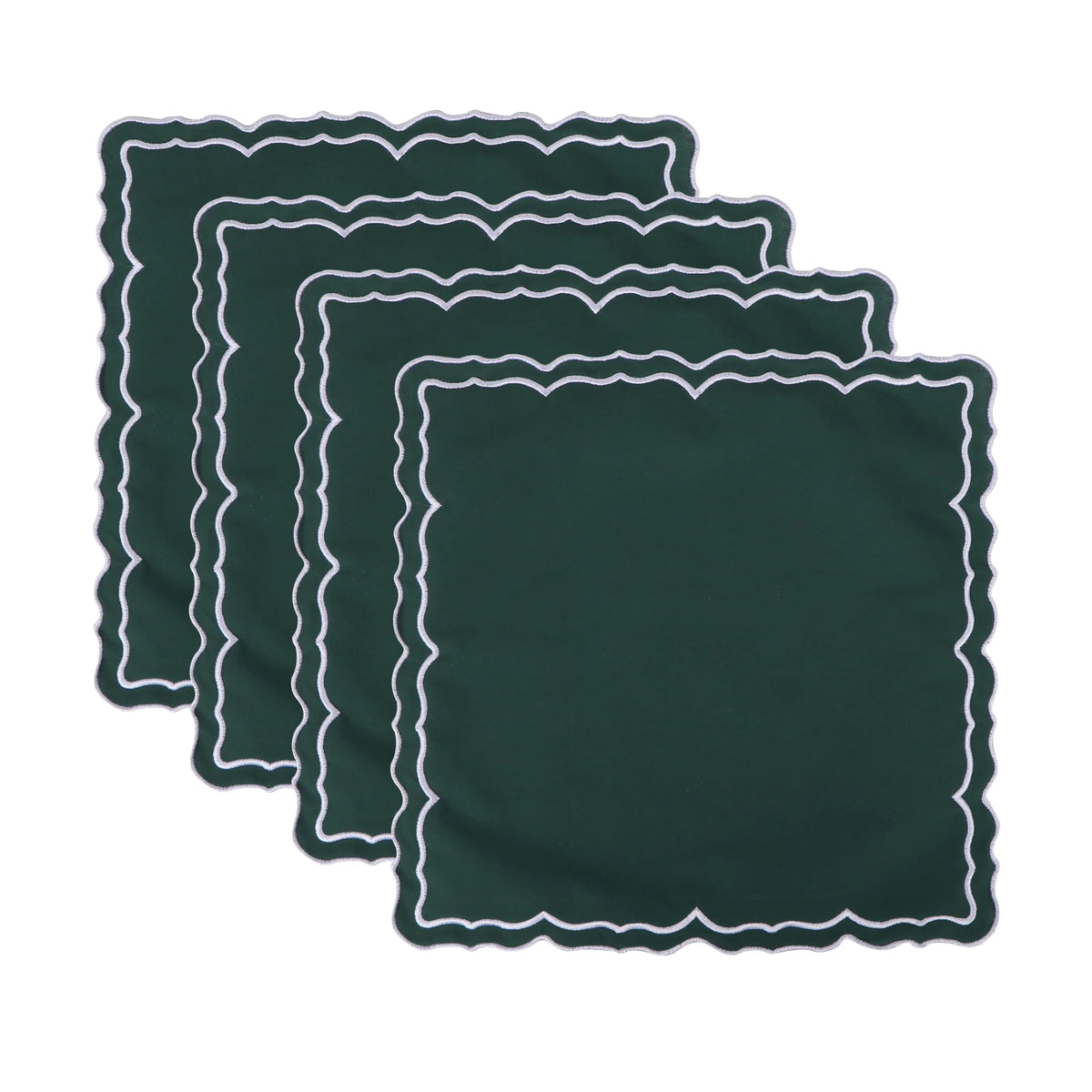 serviettes table coton bordure brodée décoration Noël mariage table repas maison