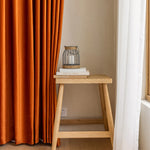 rideau moderne orange uni polyester épais coupe vent isolation sonore extérieur salon chambre