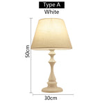 lampe table moderne abatjour tissu texturé noir blanc simple chambre coucher led 50cm haute