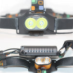 lampe frontale rechargeable led noir orange bleu vert gris moderne pratique ceinture ajustable deux