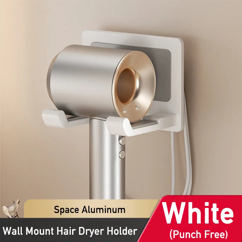 séchoir cheveux adhésif mural violet doré gris moderne aluminium laqué