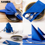 serviettes table satinées noir jaune vert bleu rouge gris moderne uni clips dorés assiettes