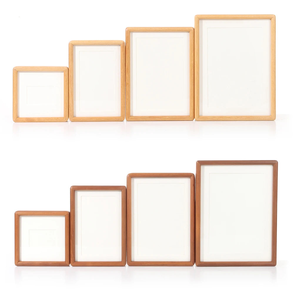 cadre photo bois grain visible moderne minimaliste adhésif fixation 10x10 19.2x14.2 16.6x11.6 21.7x16.7