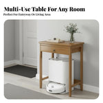 Table console minimaliste en bambou polir vue de côté