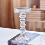 support bougie verre rose vert motif diamant décoration table mariage classique objet déco maison