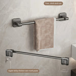 porte serviettes mural adhésif gris moderne salle bain support rangement serviettes guide mesure
