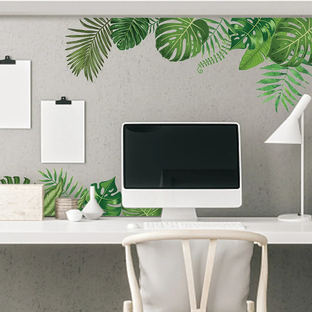 Autocollant mural PVC lavable feuilles