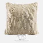 housse coussin carré motif léopard géométrique zigzag texture bouclée moderne polyester