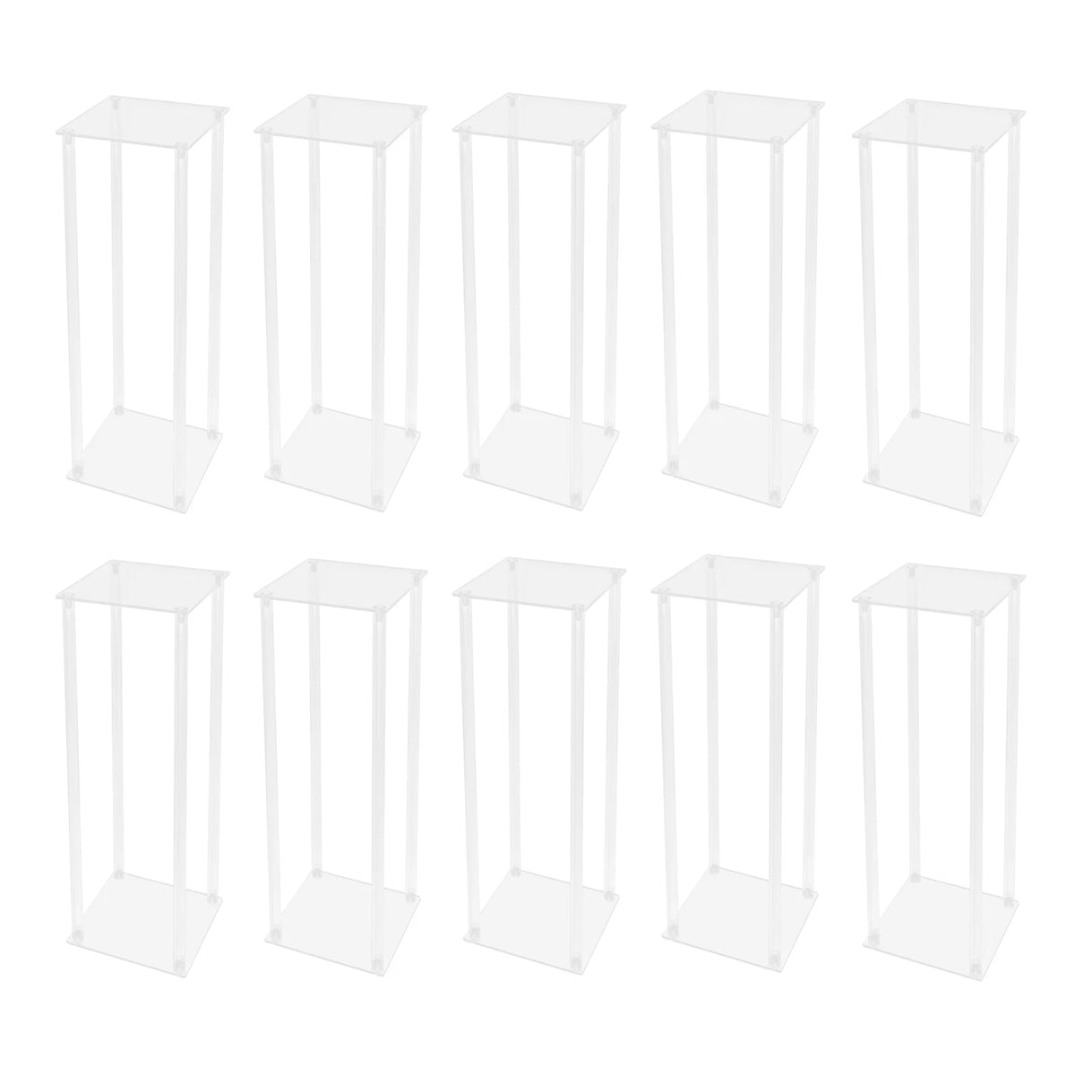 supports décoratifs transparents géométriques modernes événements pack 10 différentes couleurs