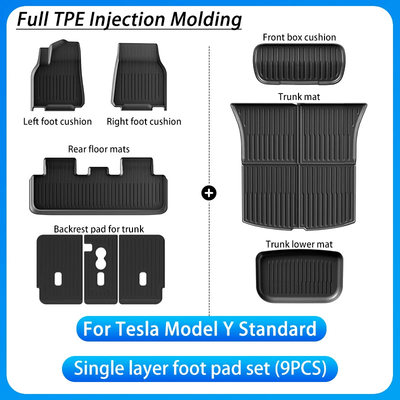 tapis sol voiture tesla model 2025 imperméable anti dérapant noir moderne