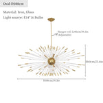Suspension lumineuse moderne or blanc rayons transparents chambre salon étude hall led warm white