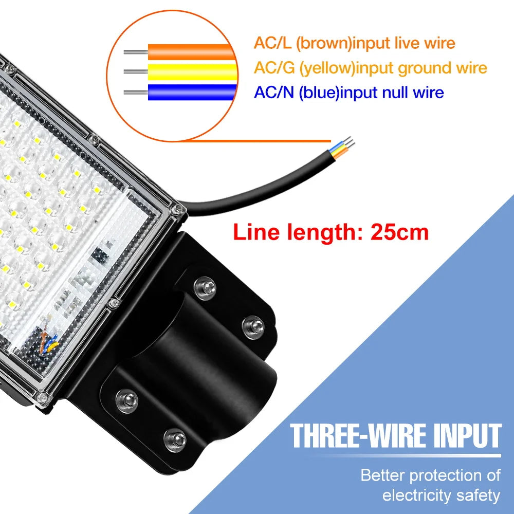 projecteur led lampe rue 200w 100w noir blanc moderne fixé