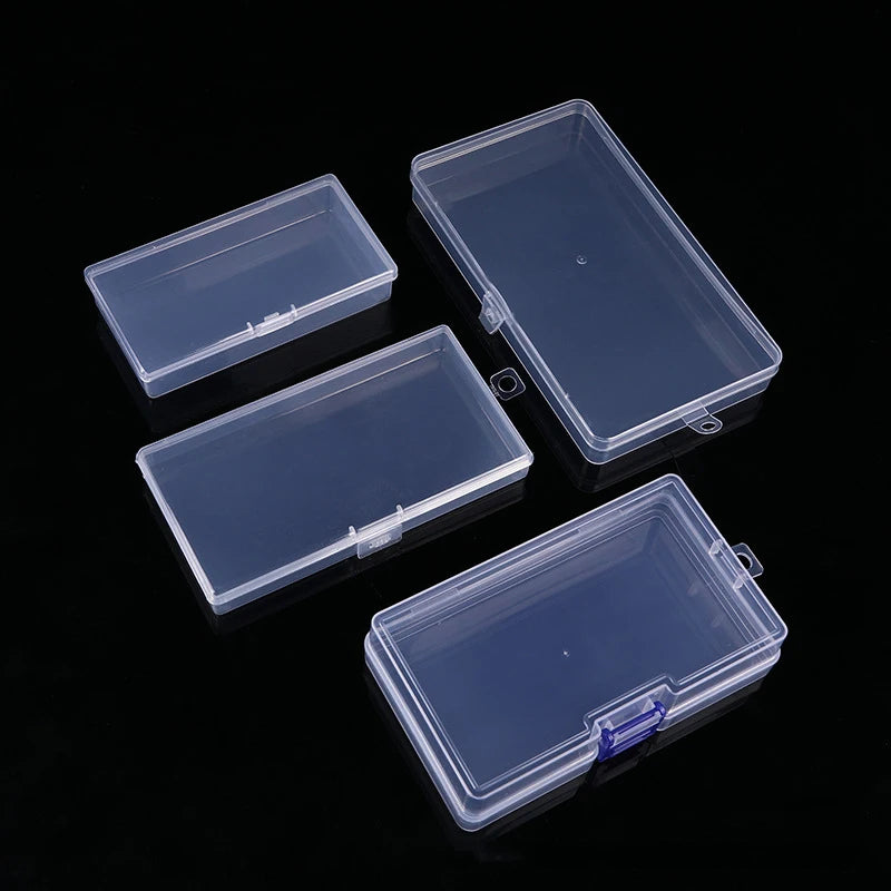 boîtes rangement transparentes modernes réutilisables clips fermeture pratique bijoux articles divers