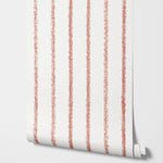 papier peint moderne rayures verticales adhésif résistant l'eau sans formaldéhyde blanc rose pâle 50x300cm