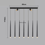 Suspension lumineuse moderne noire led minimaliste éclairage intérieur décoration maison 20 sources lumineuses