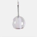 suspension lumineuse moderne chrome noir blanc sphères polies câbles suspendus ampoules incluses