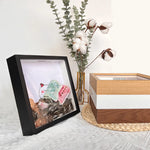 Cadre photo 3D profond en bois 20x20 cm vert