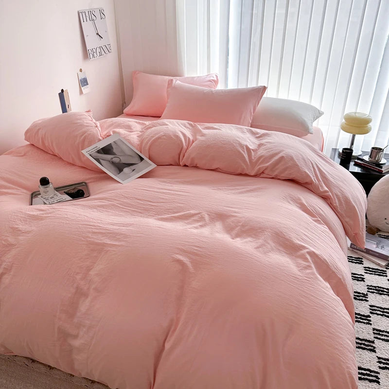ensemble literie coton gris rose bleu moderne 220x240cm 150x200cm taies oreiller housse couvette