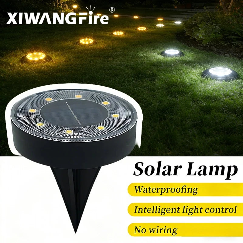 lampe solaire led extérieure ip68 étanche moderne noire jardin allée terrasse decoration