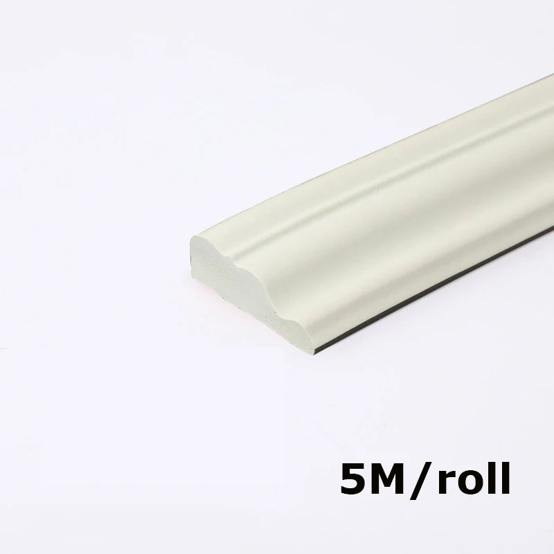 lignes décoratives murales autoadhésives pvc texture béton moderne blanc marron longueur 5mètres incluses règle