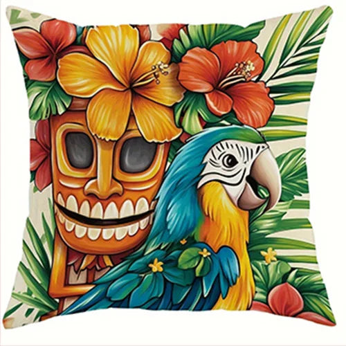 taies d'oreiller tropicales multicolores motif animaux fleurs modernes respectueux environnement maison 40x40cm