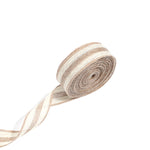 ruban décoratif toile jute motifs géométriques beige rustique artisanal emballage décoration mariage