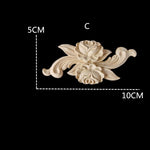 appliques décoratives bois blanc artisanal fleurs sculptées baroque vintage miroir cadre mural