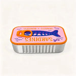 boîte rangement bijoux forme sardines orange rose blanche poisson