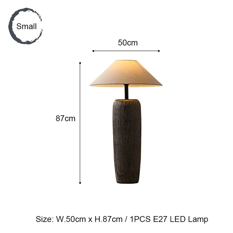 lampe table bois marron abat jour beige led éclairage intérieur haute qualité française