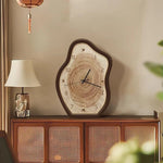 horloge murale moderne imitation bois naturelle rustique minimaliste quartz numerique salon chambre