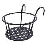 support fleurs moderne noir marron blanc grille métal crochetsextérieur balcon garde corps