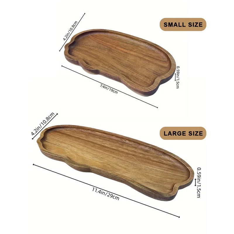 assiettes ovales bois marron clair grain naturel moderne petite grande