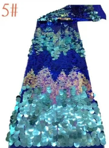 ruban sequins bleu vert argent rose marron motif montagne élégant festif tissu dentelle paillettes