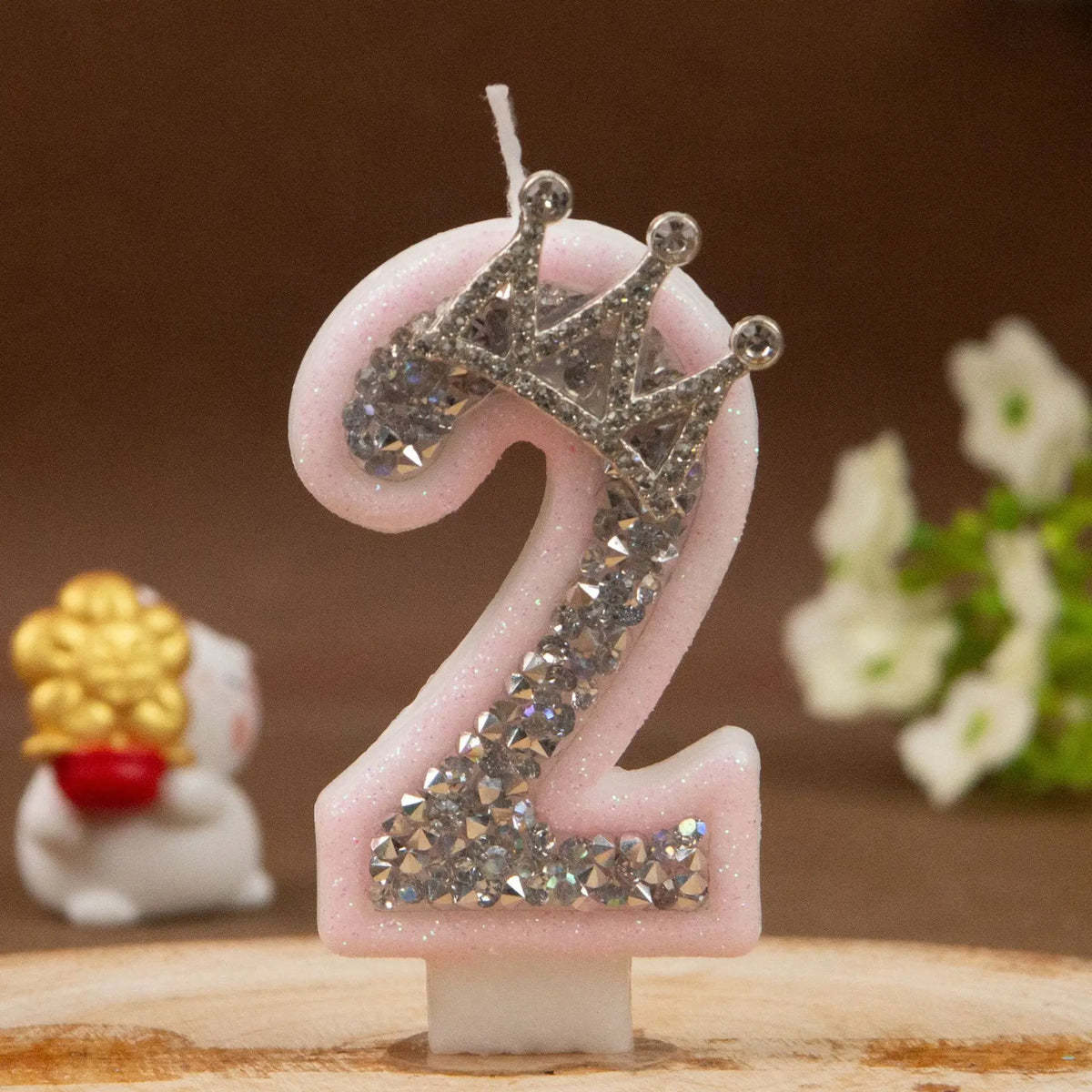 bougies chiffres strass rose argent festives décoration anniversaire creative gâteau PARTY festive