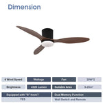 ventilateur moderne noir bois led télécommande minimaliste chambre