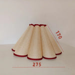 abat jour table tissu rayures bleu blanc rouge moderne anneau central opaquet cable blanc