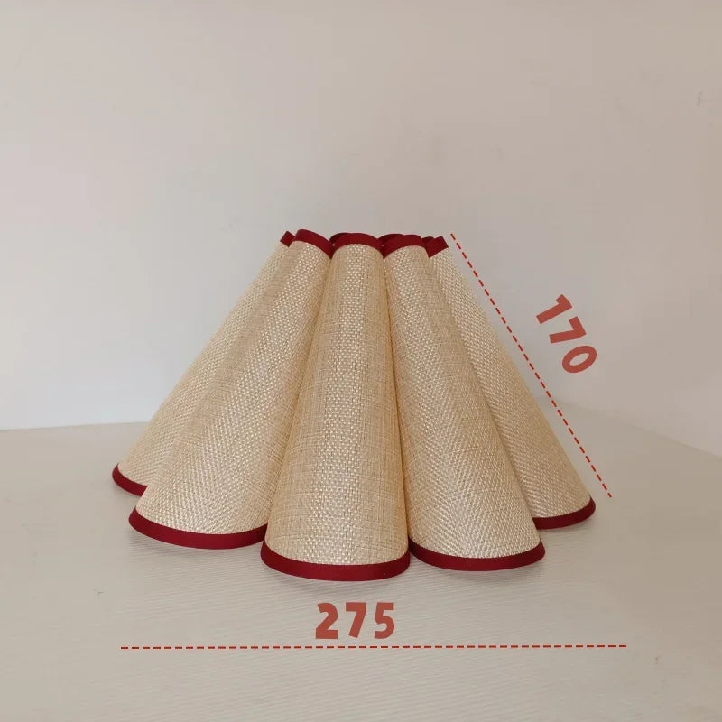 abat jour table tissu rayures bleu blanc rouge moderne anneau central opaquet cable blanc