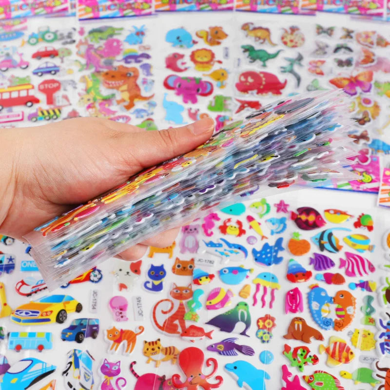 sticker autocollant animal cartoon multicolore occasion fête anniversaire noël enfants adolescents
