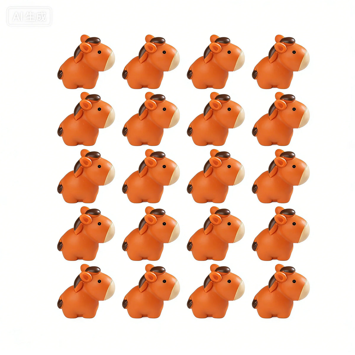 figurines resine chevaux poneys decoration miniature paysage orange marron cartoon mignon pastorale