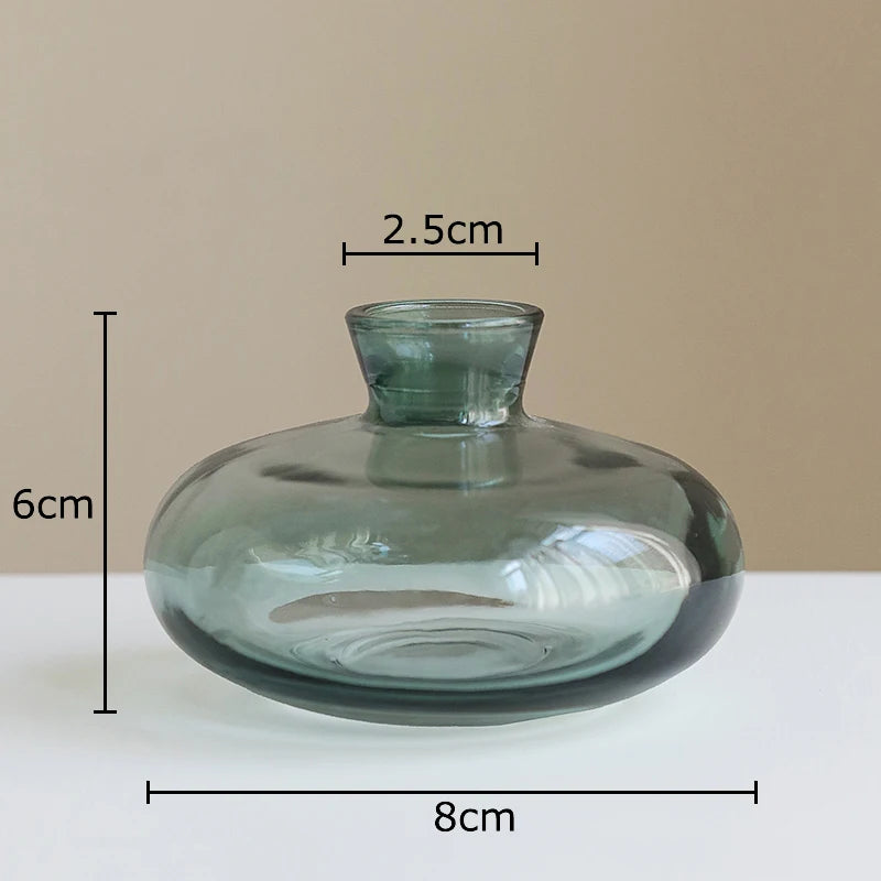 vases hydroponiques modernes transparents marron lisses décoration table plantes fleurs artificielles minimalistes