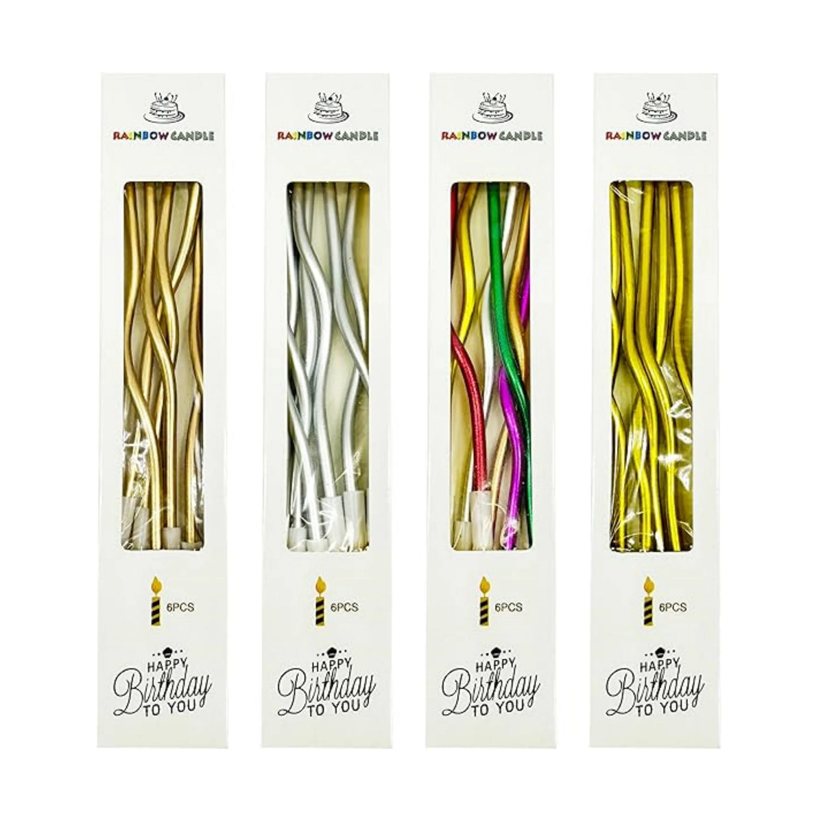 bougies gâteau anniversaire couleurs vert violet doré rose rayures modernes festives longues