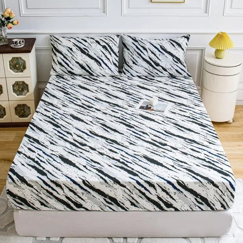 parure lit drap housse taies d'oreiller motif fleurs moderne élégant