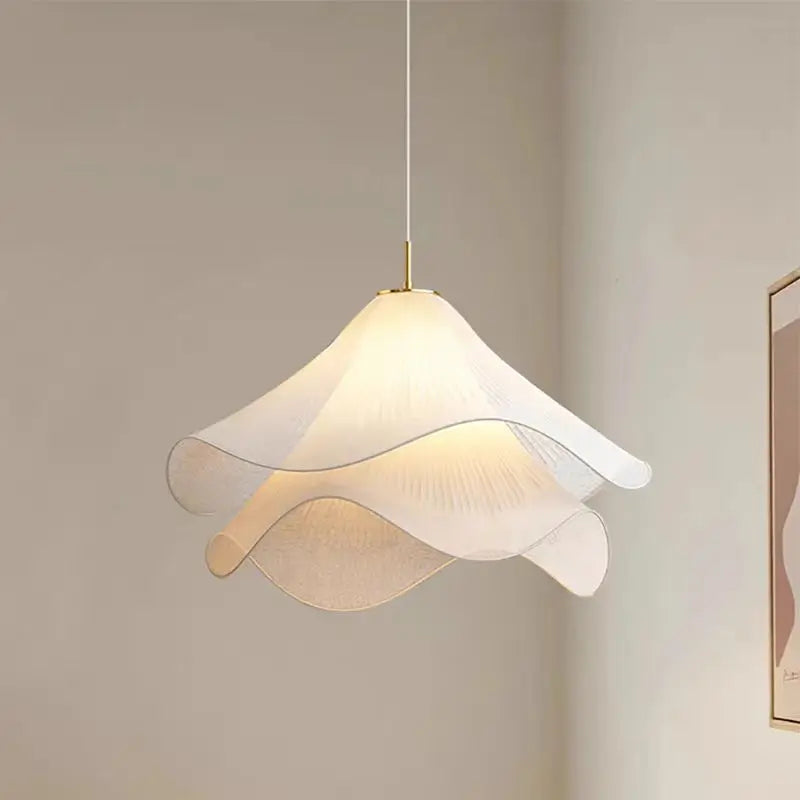lampe suspendue moderne tissée blanc beige salon chambre décoration maison