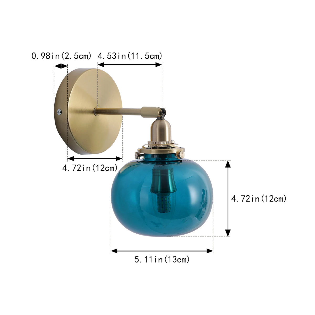applique murale moderne or bleu transparent éclairage cuisine salle manger fixée mur led