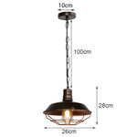 suspension industrielle vintage métal noir ampoule e27 salon chambre hallhôtel led echangée