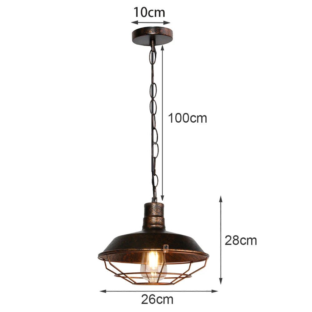 suspension industrielle vintage métal noir ampoule e27 salon chambre hallhôtel led echangée