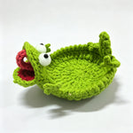 sous verres crochetés forme animale couleur beige vert bleu texturés humoristiques