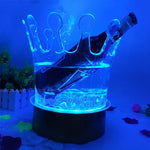 cuve glace transparente opacité légère moderne cuve bouteilles champagne glaçons rechargeable led blanc lumière