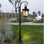 lampe jardin classique ornements sculptés opale noir extérieure ip65 led éclairage public base solide
